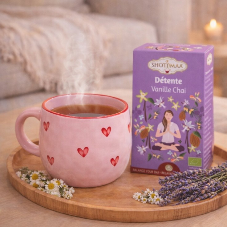 Infusion bio sans caféine Détente, 16 sachets de 2 g