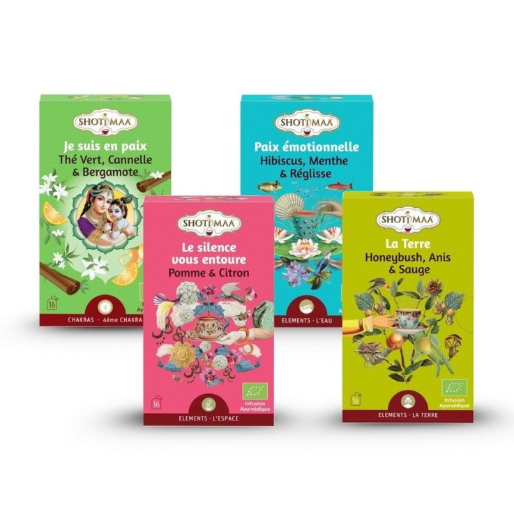 Set de 4 infusions biologiques pour l’instant présent