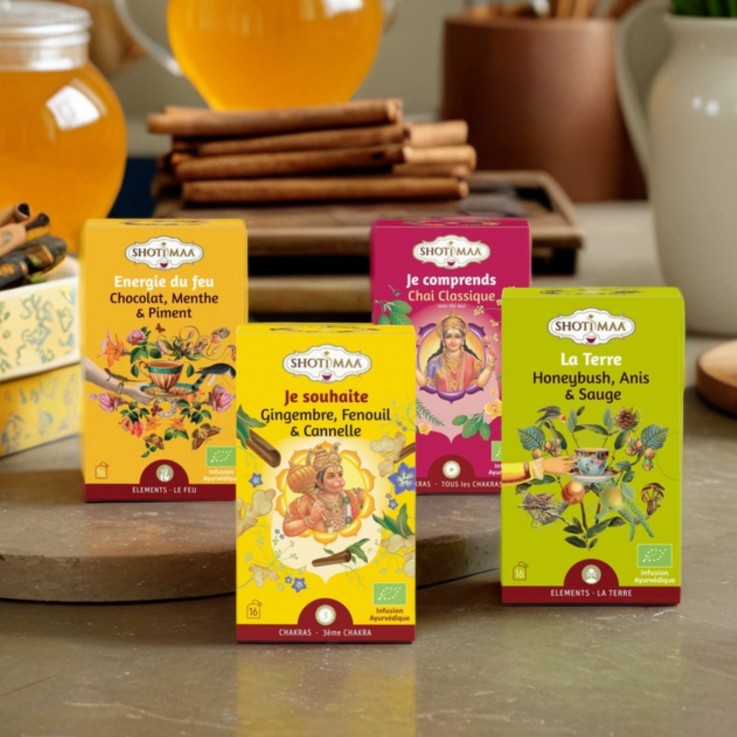 Set de 4 tisanes bio sans caféine après repas digestion