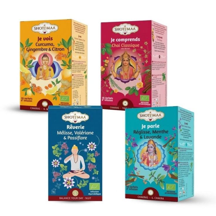 Set de 4 tisanes bio à infuser du matin au soir