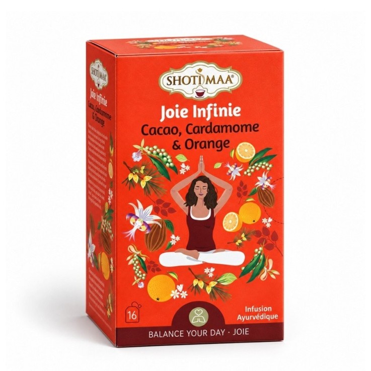 Tisane biologique sans caféine Joie Infinie, 16 sachets de 2 g