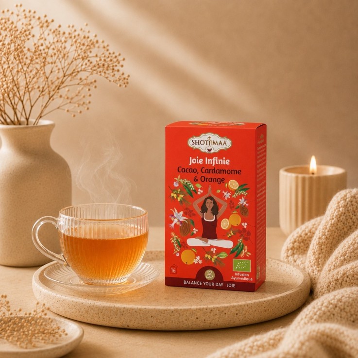 Tisane biologique sans caféine Joie Infinie, 16 sachets de 2 g
