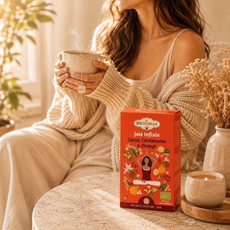 Tisane biologique sans caféine Joie Infinie, 16 sachets de 2 g