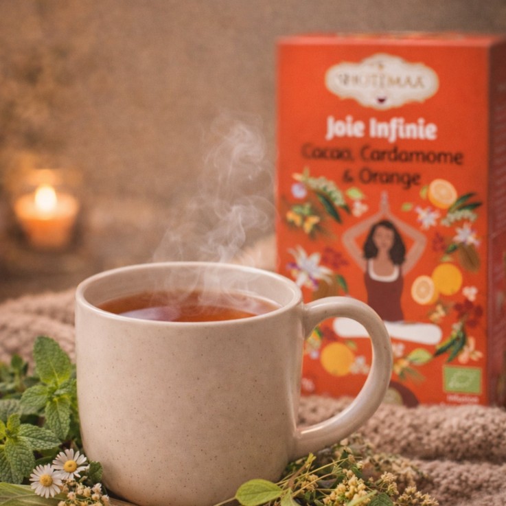 Tisane biologique sans caféine Joie Infinie, 16 sachets de 2 g