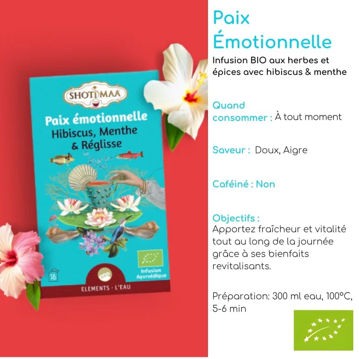 Tisane biologique sans caféine Paix Émotionnelle, 32 g