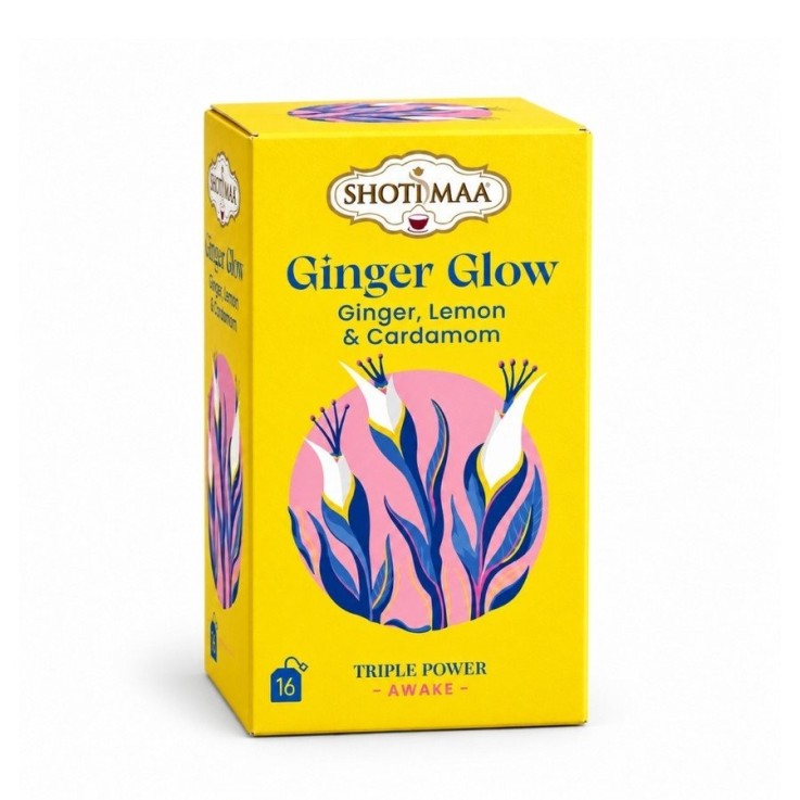 Tisane biologique sans thé ni caféine Ginger Glow, 16 sachets