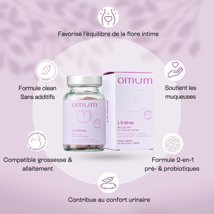 Complément alimentaire Confort Intime et Urinaire Probiotiques L'Intime (60 gélules) Naturel