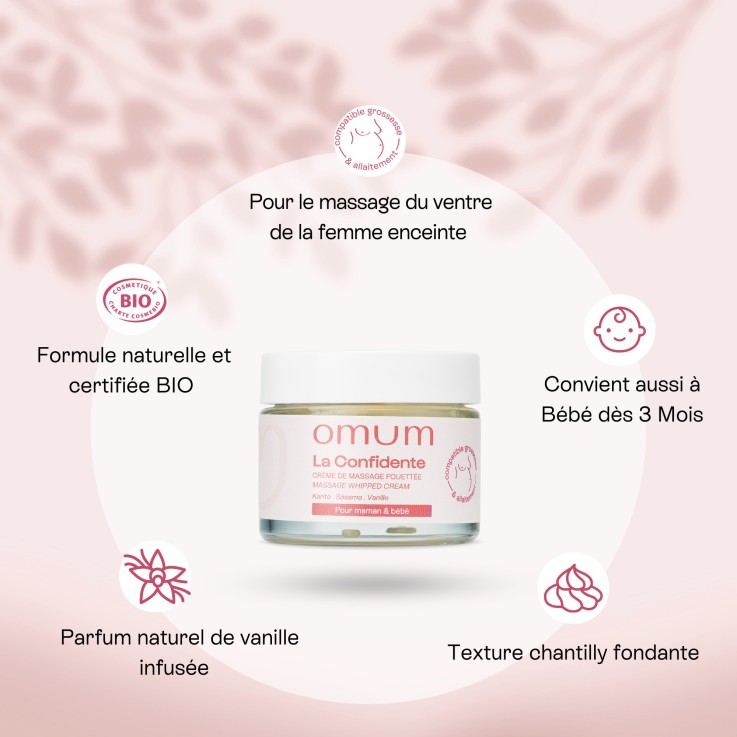 Crème de massage pour le corps fouettée & cocoon La Confidente (50 ml) Bio