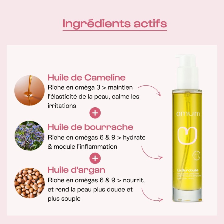 Huile sèche pour le corps action ciblée vergetures La Surdouée (100 ml) Bio