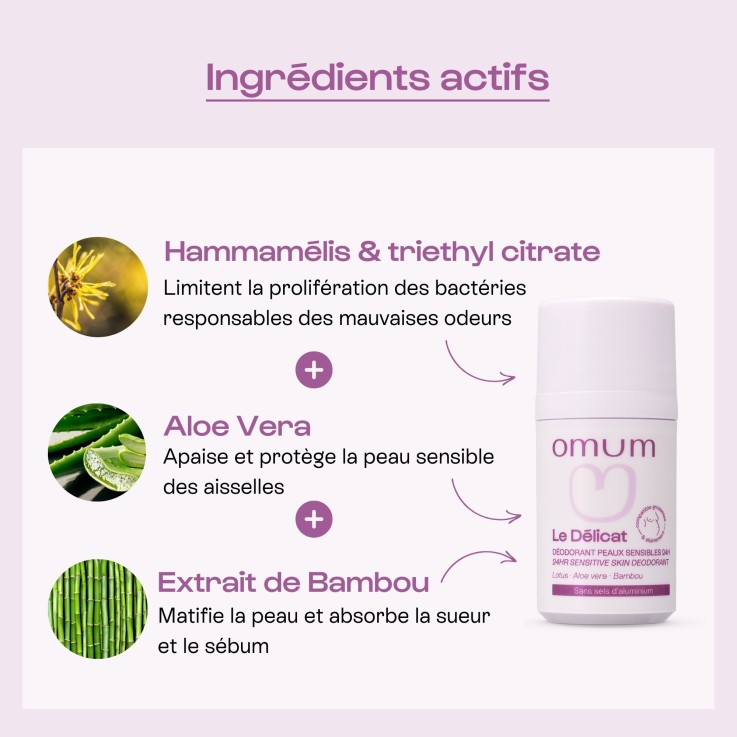 Déodorant bille peaux sensibles Le Délicat (50 ml) Bio