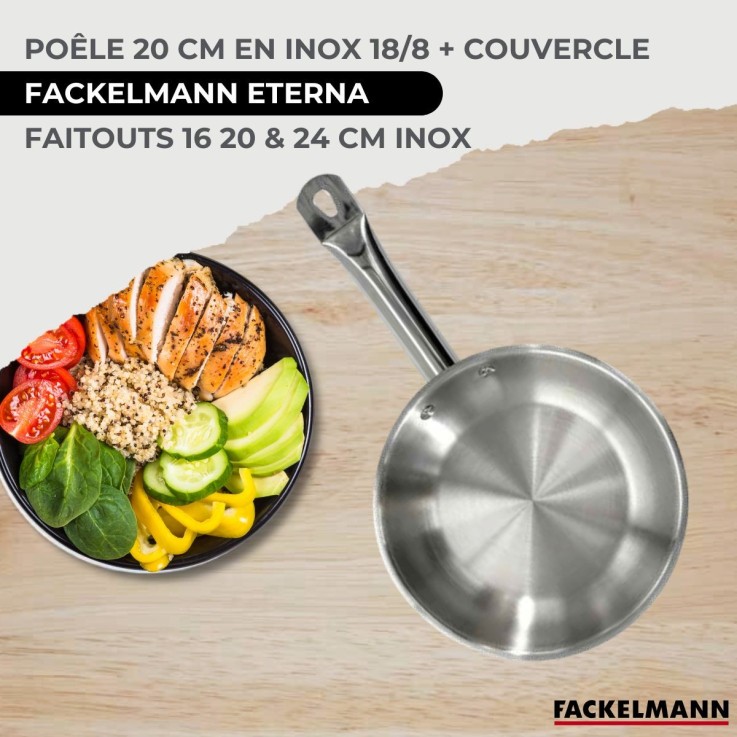 Batterie de cuisine Etherna en inox - 16, 20 et 24 cm