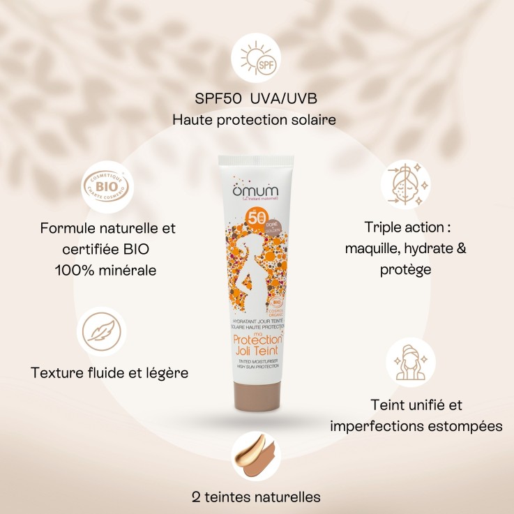 Hydratant visage teinté SPF 50 Ma Protection Joli Teint Doré (40 ml) Bio