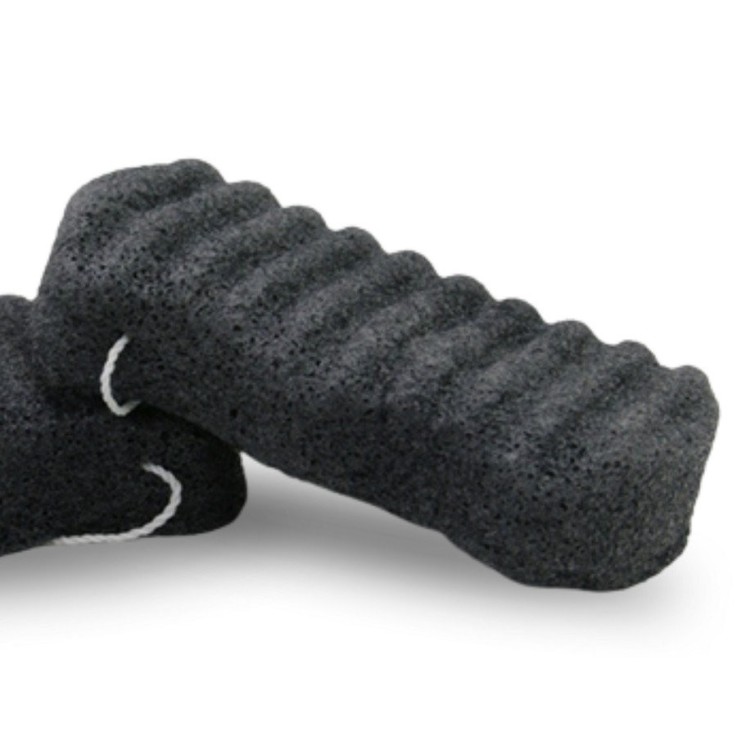 Éponge konjac XL pour le corps au charbon végétal