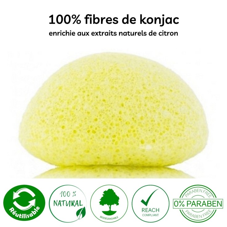 Éponge konjac pour visage à l’argile rouge