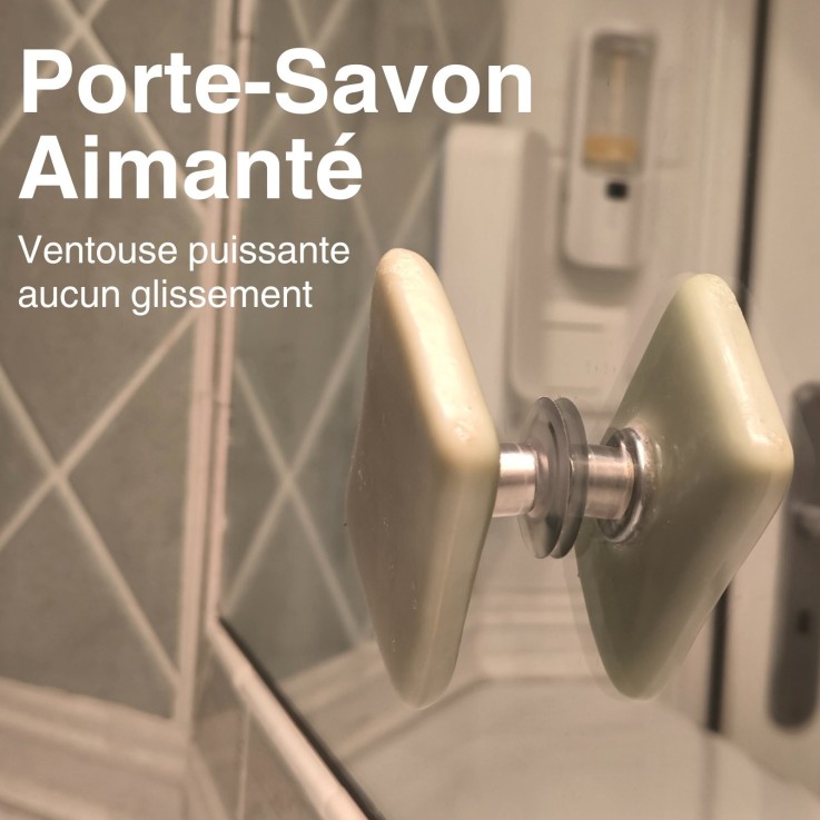 Trio d’hygiène naturelle - éponge konjac au thé vert, savon bio et porte-savon magnétique