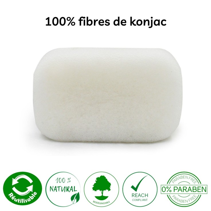 Éponge konjac visage classique - fibre végétale