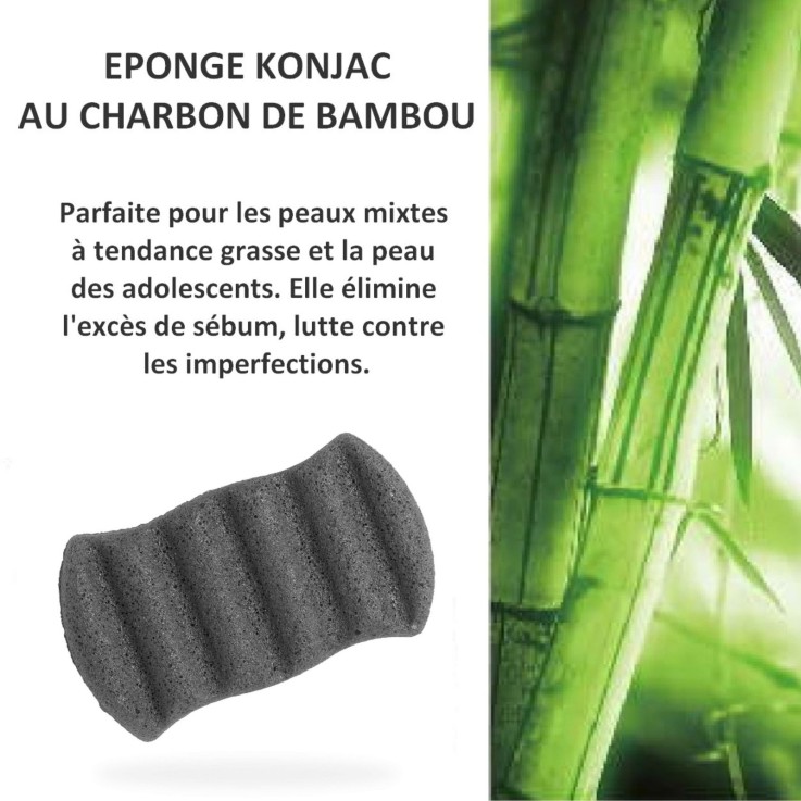 Éponge konjac pour le corps 100 % fibre végétale
