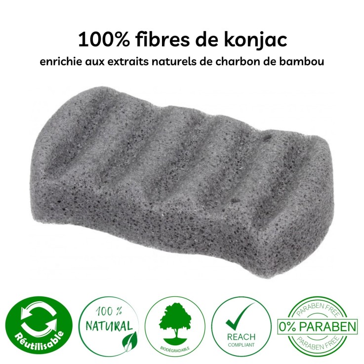 Éponge konjac pour le corps 100 % fibre végétale