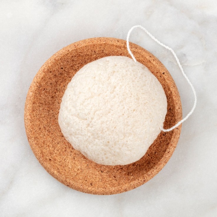 Éponge konjac visage au charbon de bambou - zéro déchet
