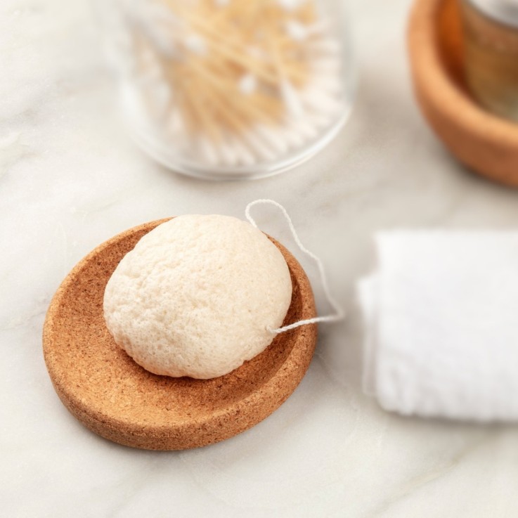 Éponge konjac visage au charbon de bambou - zéro déchet
