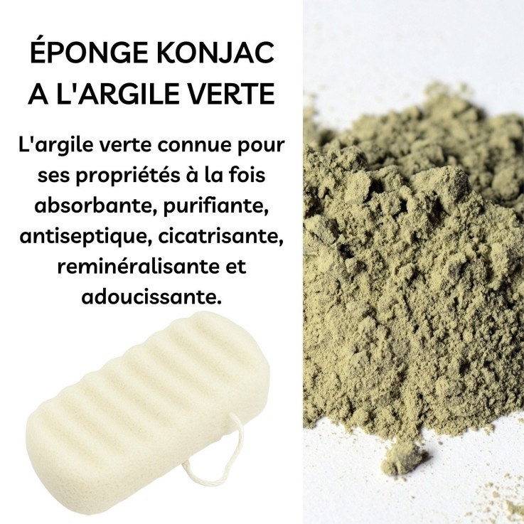Éponge konjac pour le visage, 100 % naturelle - zéro déchet