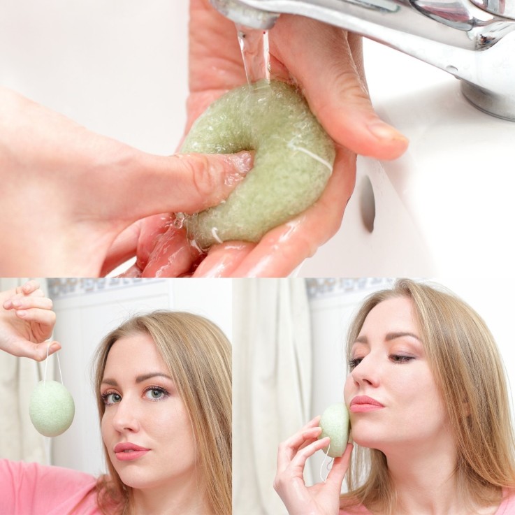 Éponge konjac pour le visage au charbon de bambou