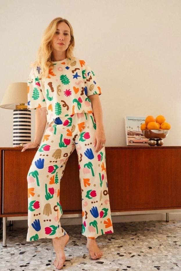 Pyjama Petit Souk Maroc - manches courtes - imprimé graphique et coloré - coton biologique