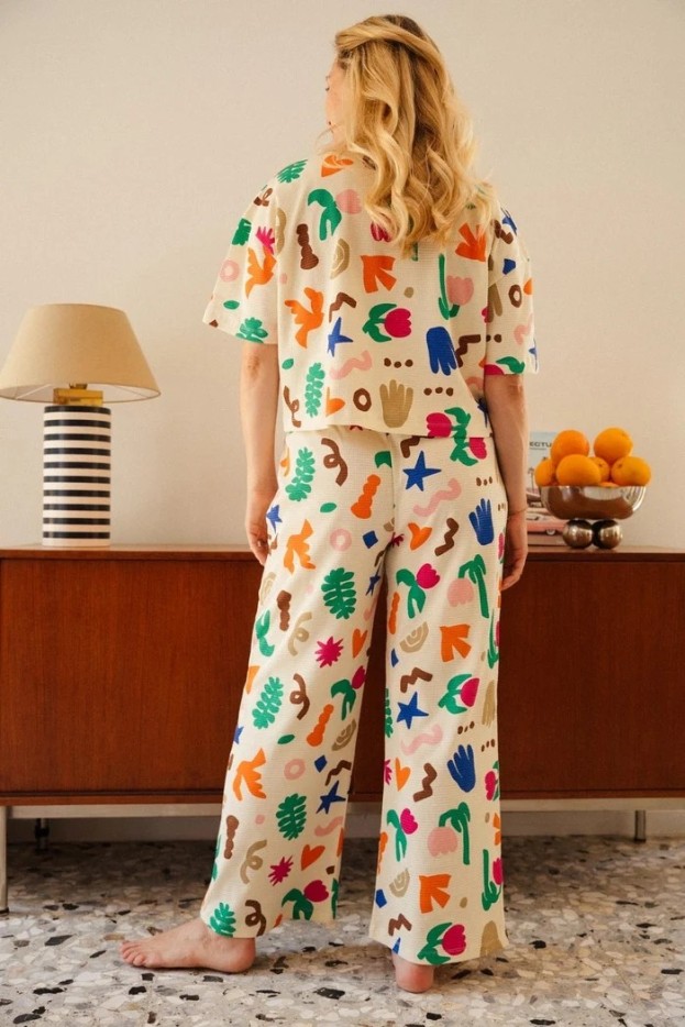 Pyjama Petit Souk Maroc - manches courtes - imprimé graphique et coloré - coton biologique
