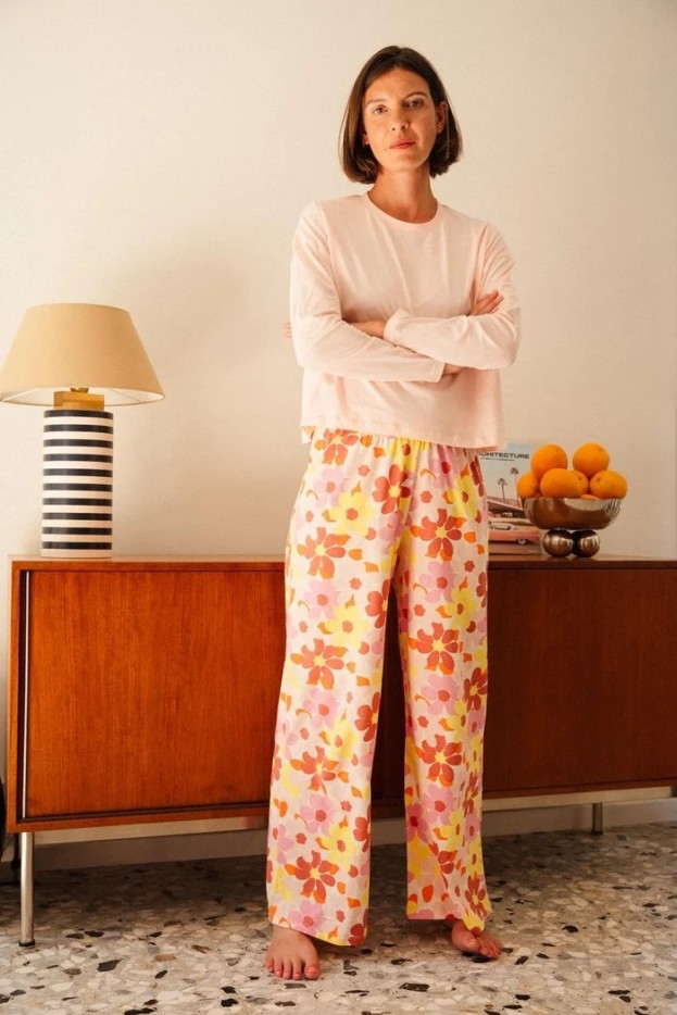Pyjama long Oasis - oversize - rose - coton biologique