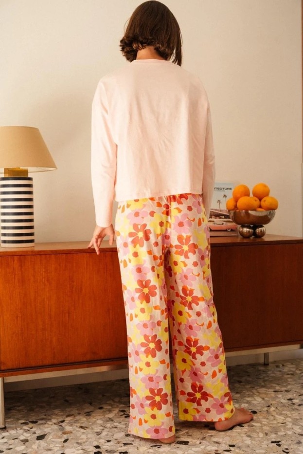 Pyjama long Oasis - oversize - rose - coton biologique
