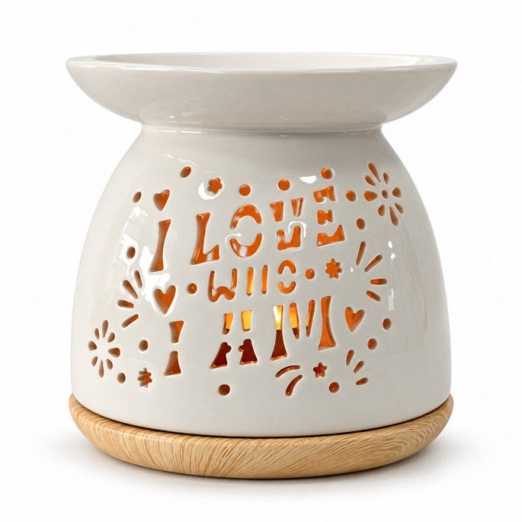 Brûle-parfum en céramique ajourée I Love Me, 50 ml