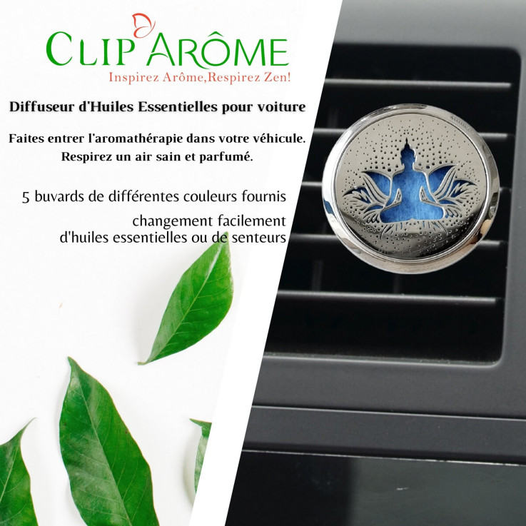 Diffuseur voiture en inox Clip’Arôme Bodhi