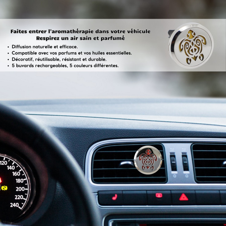 Diffuseur d’aromathérapie pour voiture Clip’Arôme Tortue