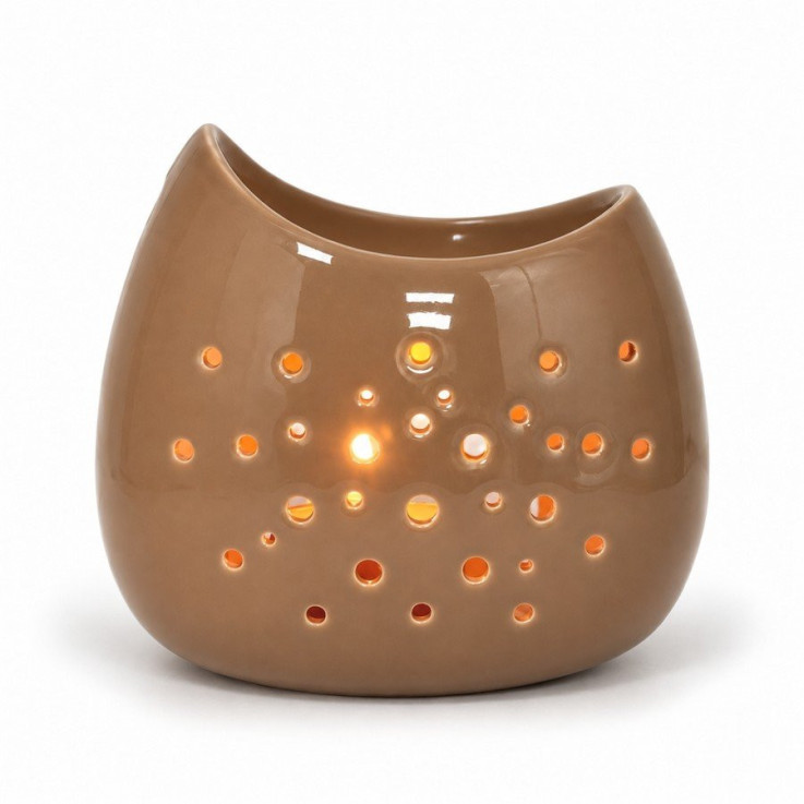 Brûle-parfum ajouré Orélys marron, 40 ml