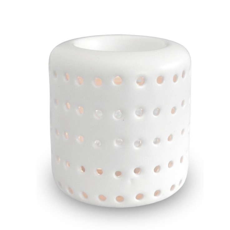Brûle-parfum en céramique blanche ajourée Coliseo, 40 ml