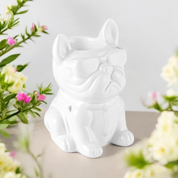 Brûle-parfum en céramique blanche Boubou, 45 ml
