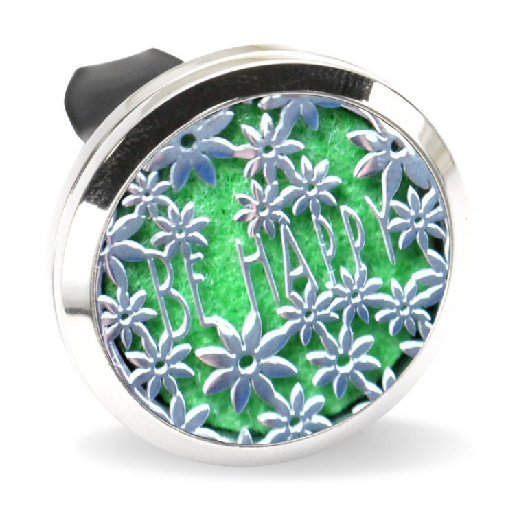 Diffuseur voiture en inox Clip’Arôme Be Happy