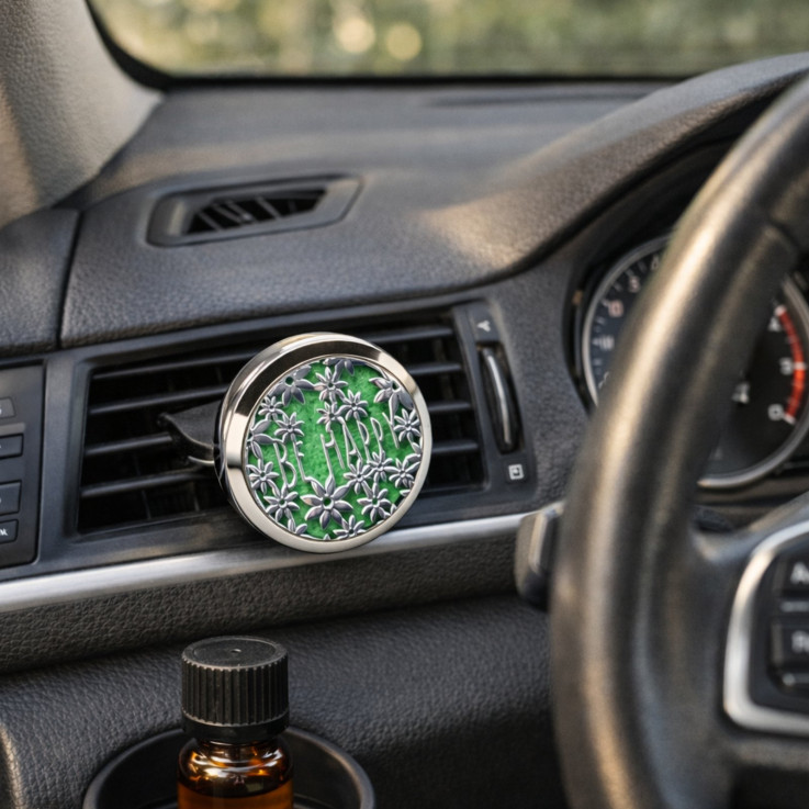 Diffuseur voiture en inox Clip’Arôme Be Happy