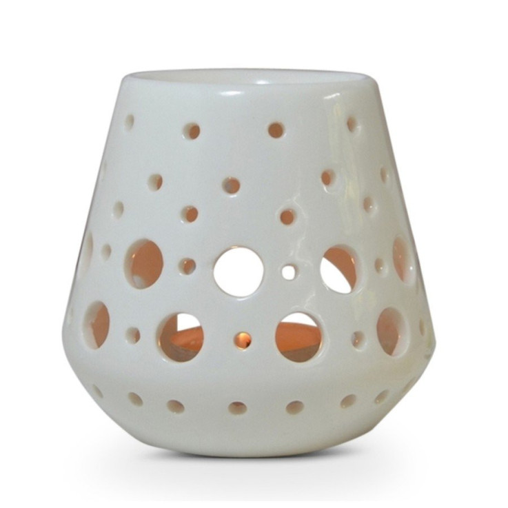 Brûle-parfum en céramique blanche Loob, 35 ml