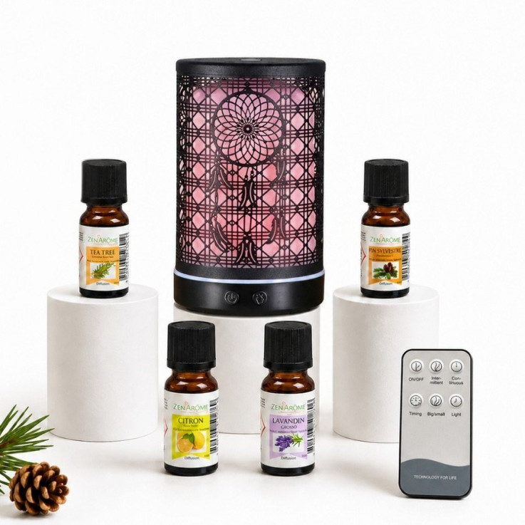 Diffuseur ultrasonique Siena avec 4 huiles essentielles, 200 ml