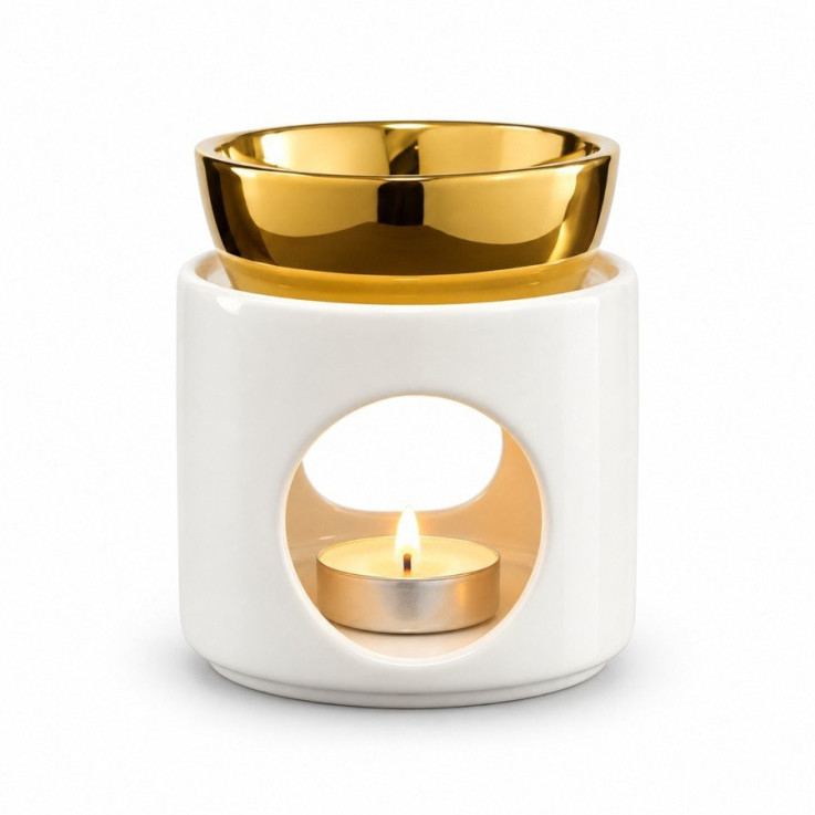 Brûle-parfum en céramique blanche Célia, 140 ml