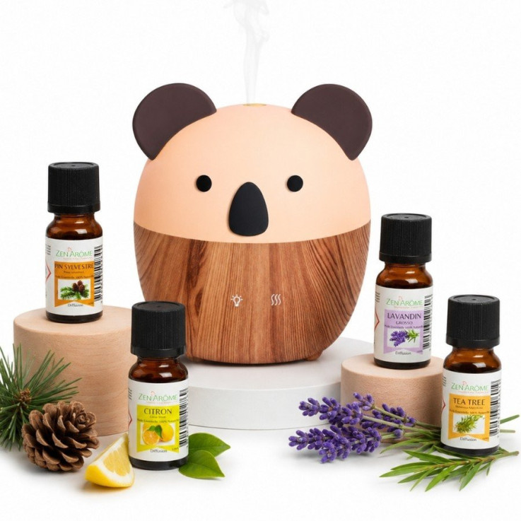 Diffuseur ultrasonique USB Woofie avec 4 huiles essentielles