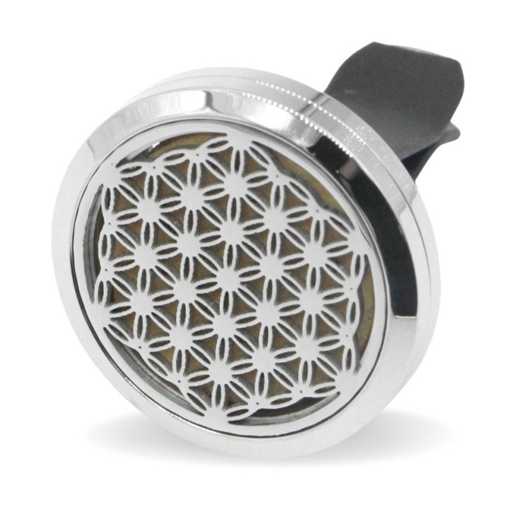 Diffuseur d’aromathérapie pour voiture en inox Fleur de Vie