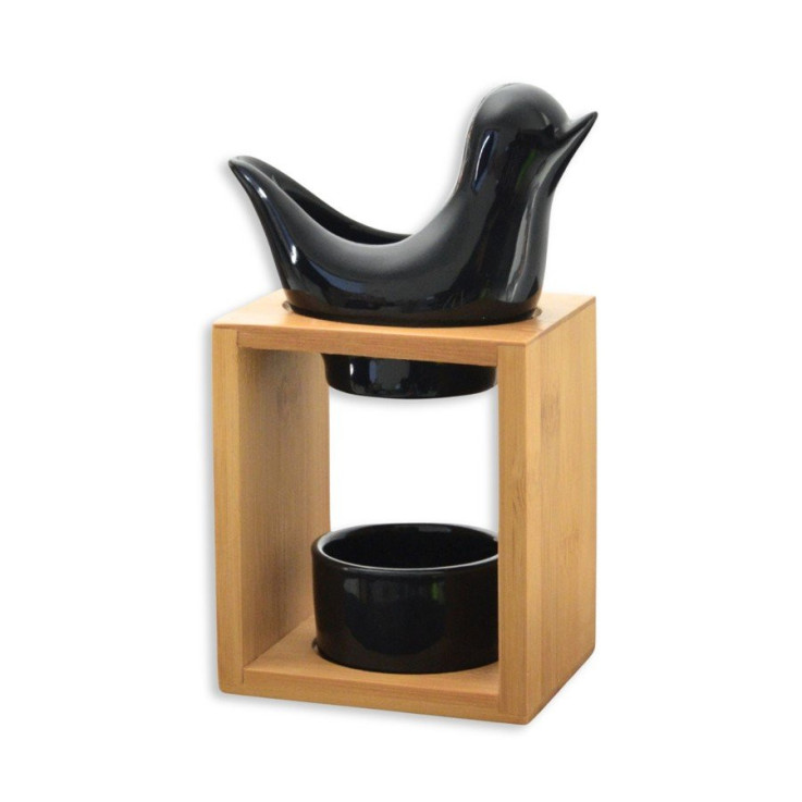 Brûle-parfum oiseau Naturéa Birdy noir, 55 ml