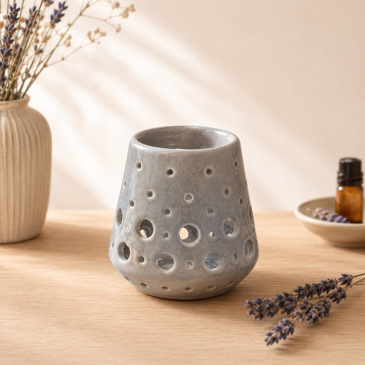 Brûle-parfum en céramique Loob gris, 35 ml