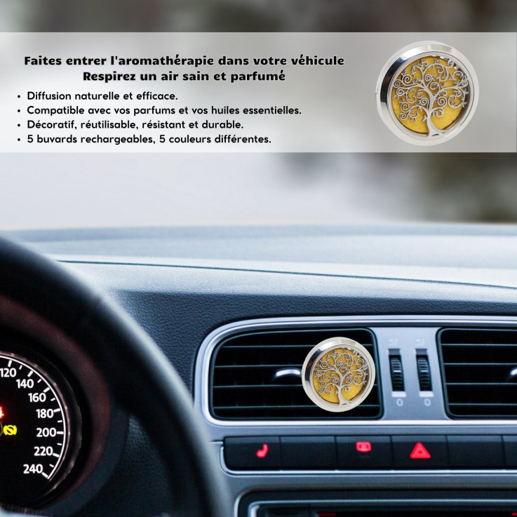 Diffuseur d’aromathérapie pour voiture Clip’Arôme Arbre de vie