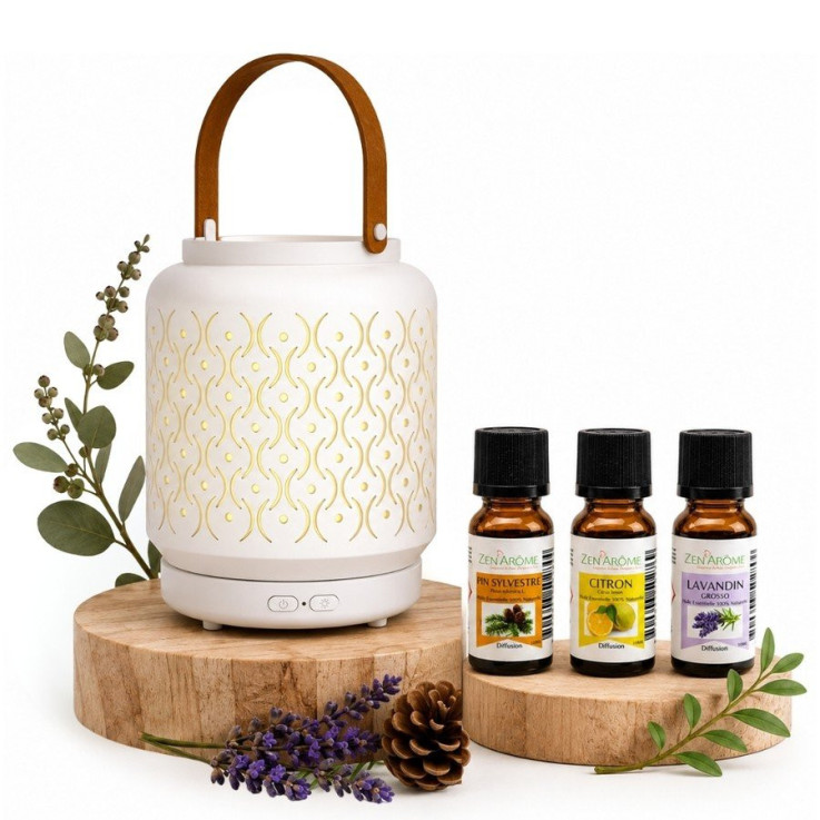 Diffuseur ultrasonique sans fil Madrid avec 3 huiles essentielles, 160 ml