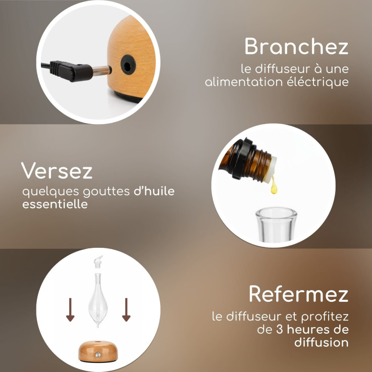 Diffuseur d’huiles essentielles par nébulisation Aurora, 25 ml