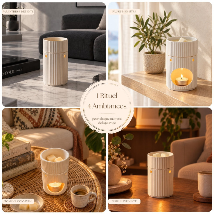 Brûle-parfum en céramique ajourée Silo 140 ml