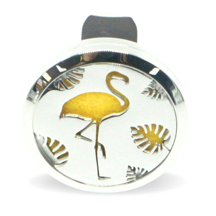Diffuseur voiture en inox Clip'Arôme flamant rose